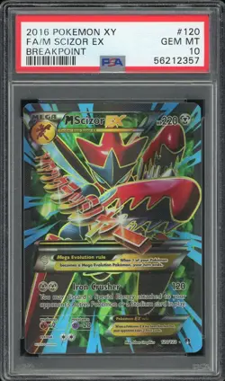 2016 Pokemon XY M Scizor Ex Full Art #120 GEM MT PSA 10 XY Breakpoint - Image 1