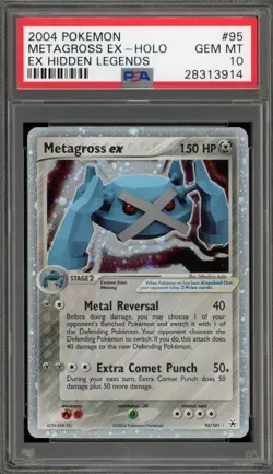 Pokemon Metagross ex EX Hidden Legends Holo Ultra Rare #95 PSA 10 Gem Mint - Image 1