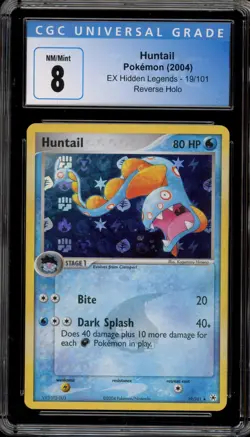 Pokemon Huntail EX Hidden Legends Reverse Holo Rare #19 CGC 8 - Image 1