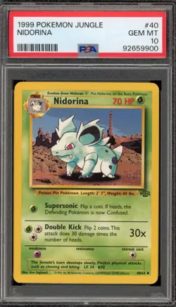 Pokemon Nidorina Jungle Unlimited #40 PSA 10 Gem Mint - Image 1