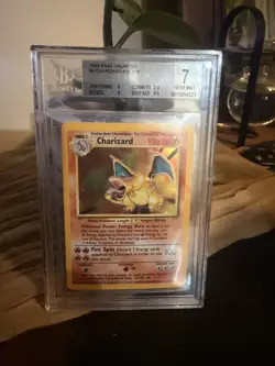 Pokemon Charizard Base Set Unlimited 1999 Holo Rare BGS 7 4/102 120 HP Fire - Image 1