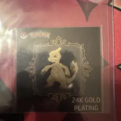 Charmeleon 24k Gold Plated Sticker Korean Striking Popping Candy Pokemon - Image 1