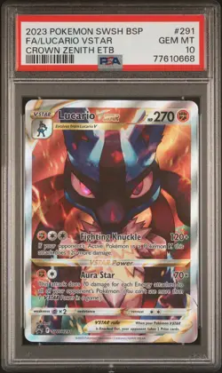 Lucario Vstar SWSH291 Crown Zenith Elite Trainer Box Pokemon PSA 10 *668 - Image 1