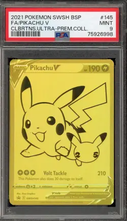 Pokemon Pikachu V Celebrations Ultra-Premium Coll. Full Art Promo SWSH145 PSA 9 - Image 1