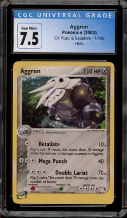 Pokemon Aggron EX Ruby & Sapphire Holo Rare #1 CGC 7.5 - Image 1