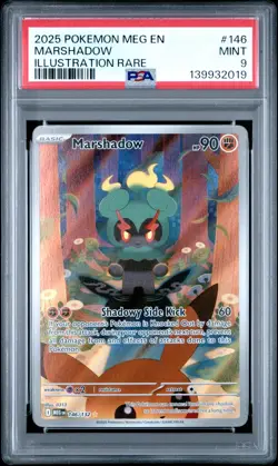 2025 POKEMON MEG EN-MEGA EVOLUTION ILLUSTRATION RARE #146 MARSHADOW PSA 9 - Image 1