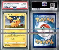 PSA 10 2020 POKEMON SWSH BLACK STAR PROMO SINGLE PACK BLISTERS #039 PIKACHU-HOLO - Image 3