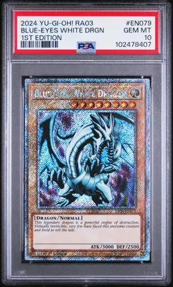 Blue Eyes White Dragon RA03-EN079 Platinum Secret Rare 1st Ed Yugioh PSA 10 *407 - Image 1