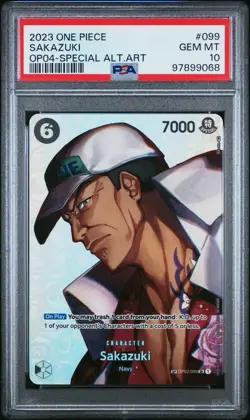 One Piece TCG Sakazuki SP Alt Art OP02-099 PSA 10 - Image 1