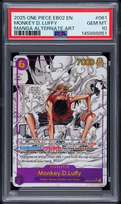 2025 ONE PIECE EB02-EXTRA BOOSTER -ANIME 25TH COLL- #061 MONKEY D. LUFFY PSA 10 - Image 1