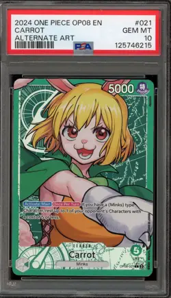 One Piece CCG Carrot Alternate Art OP08-021 PSA 10 Gem Mint - Image 1