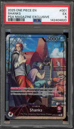 One Piece CCG Shanks PSA Magazine Exclusive Promo OP09-001 PSA 5 - Image 1