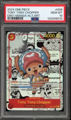 One Piece CCG Tony Tony.Chopper Manga Alternate Art EB01-006 PSA 10 Gem Mint - Image 1