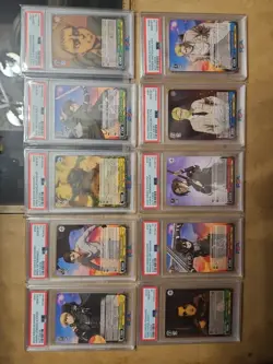 Psa 10 Weiss Schwarz Attack On Titan Final Season Full Set Of 10 RR Foils - Image 1