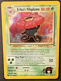 Erika's Vileplume 5/132 Holo Rare Gym Heroes Pokemon Card - MP - Image 1