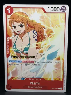 Nami One Super Pre-release Card Piece CCG ST01-007 English - Image 1