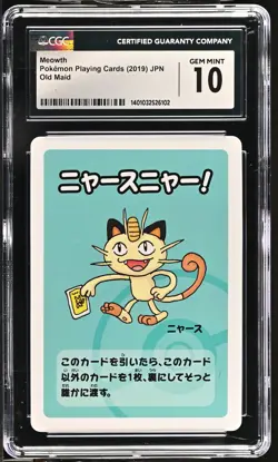 Meowth Old Maid Pokemon Playing Cards Jpn CGC 10 Gem Mint *102 - Image 1