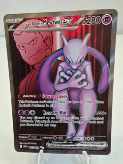 Pokemon Card TCG Mewtwo EX Team Rockets 213/182 Full Art Destined Rivals English - Image 1