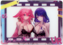 ❤YAE MIKO & RAIDEN SHOGUN - Goddess Story Anime Waifu Card - GENKI PARADE UR-02 - Image 1