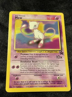 Vintage 1999 Pokemon Card Mew Black Star Promo 8 NM/LP+ (A1) - Image 1