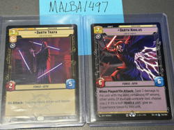 STAR WARS UNLIMITED 3 LEGENDARY CARD COMBO ANAKIN, DARTH TRAYA, DARTH NIHILUS - Image 1