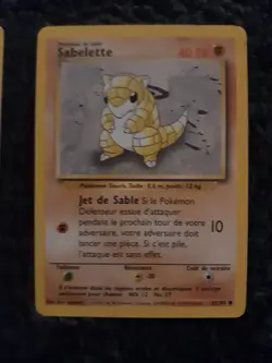 Sandshrew Base Set 62/102 French Pokemon Card. - Image 1
