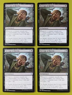 Revenge of Ravens x4 Throne of Eldraine 4x Playset Magic the Gathering MTG - Image 1