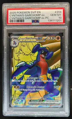 2023-25 Pokemon SV Black Star Promos Cynthia's Garchomp ex #204 PSA 10 - Image 1