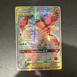 Pokemon Pheromosa & Buzzwole GX TAG TEAM Ultra Rare Full Art Holo 192/214 260HP - Image 1