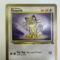 Nintendo Pokemon Meowth Jungle 56/64 Rare Promo 50 HP 1999 TCG Card - Image 2
