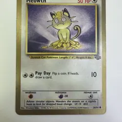 Nintendo Pokemon Meowth Jungle 56/64 Rare Promo 50 HP 1999 TCG Card - Image 3