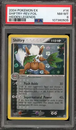 Pokemon Shiftry EX Hidden Legends Reverse Holo Rare #14 PSA 8 - Image 1