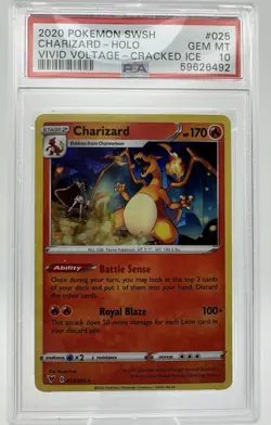 Pokemon Charizard Deck Exclusives 025/185 PSA 10 Cracked Ice Holo English Card - Image 1