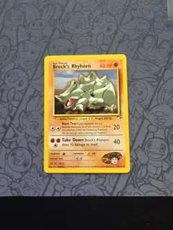 Pokemon: Brock's Rhyhorn #22/132 Rare Non-holo Heroes 2000 WOTC - NM - J84 - Image 1