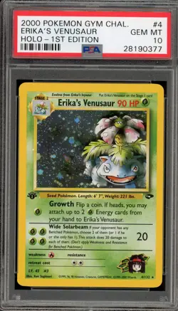 Pokemon Erika's Venusaur Gym Challenge 1st Edition Holo Rare #4 PSA 10 Gem Mint - Image 1