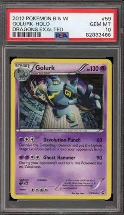 Pokemon Golurk Dragons Exalted Holo Rare #59 PSA 10 Gem Mint - Image 1