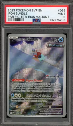 Pokemon Center Stamp Promo Iron Bundl. Paradox Rift ETB SVP EN 066 PSA 9 Mint - Image 1