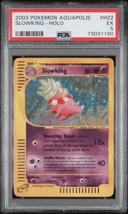 Pokemon Slowking Aquapolis Holo Rare #H22 PSA 5 - Image 1