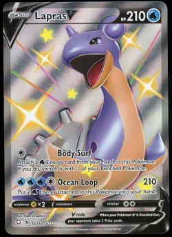 Pokemon TCG Lapras V Shiny Full Art Holo SV110/SV122 Shining Fates NM - Image 1