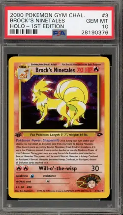 Pokemon Brock's Ninetales Gym Challenge 1st Edition Holo Rare #3 PSA 10 Gem Mint - Image 1
