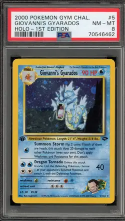 Pokemon Giovanni's Gyarados Gym Challenge 1st Edition Holo Rare #5 PSA 8 - Image 1