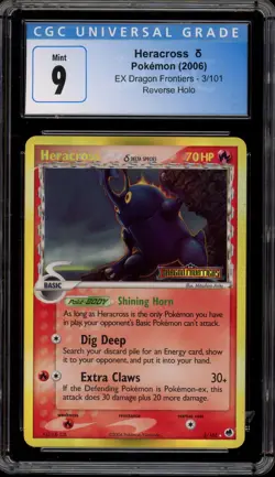 Pokemon Heracross EX Dragon Frontiers Reverse Holo Rare #3 CGC 9 Mint - Image 1