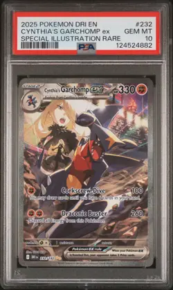 2025 Pokemon Destined Rivals Cynthia's Garchomp Ex #232 PSA 10 Spec. Illus. Rare - Image 1