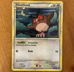 Hoothoot HGSS05, NM Holo Promo, Heartgold SoulSilver, Black Star, Pokemon TCG - Image 1
