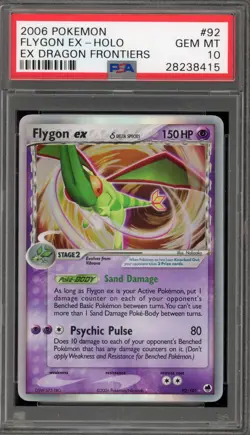 Pokemon Flygon ex EX Dragon Frontiers Holo Ultra Rare #92 PSA 10 Gem Mint - Image 1