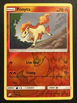 Pokemon TCG Team Up Ponyta 17/181 Reverse Holo Common NM - Image 1