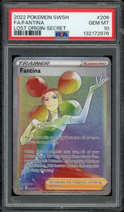 2022 Pokemon Swsh Lost Origin 206 Fantina Full Art Secret PSA 10 Gem Mint - Image 1