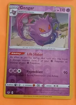 Pokemon Sword & Shield Base Set Gengar 085/202 Reverse Holo - Image 1