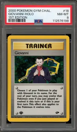 Pokemon Giovanni Gym Challenge 1st Edition Holo Rare #18 PSA 8 - Image 1