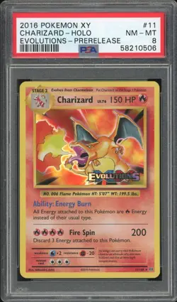 2016 Pokemon XY Evolutions Charizard-Holo #11 NM-MT PSA 8 Evolutions-Prerelease - Image 1